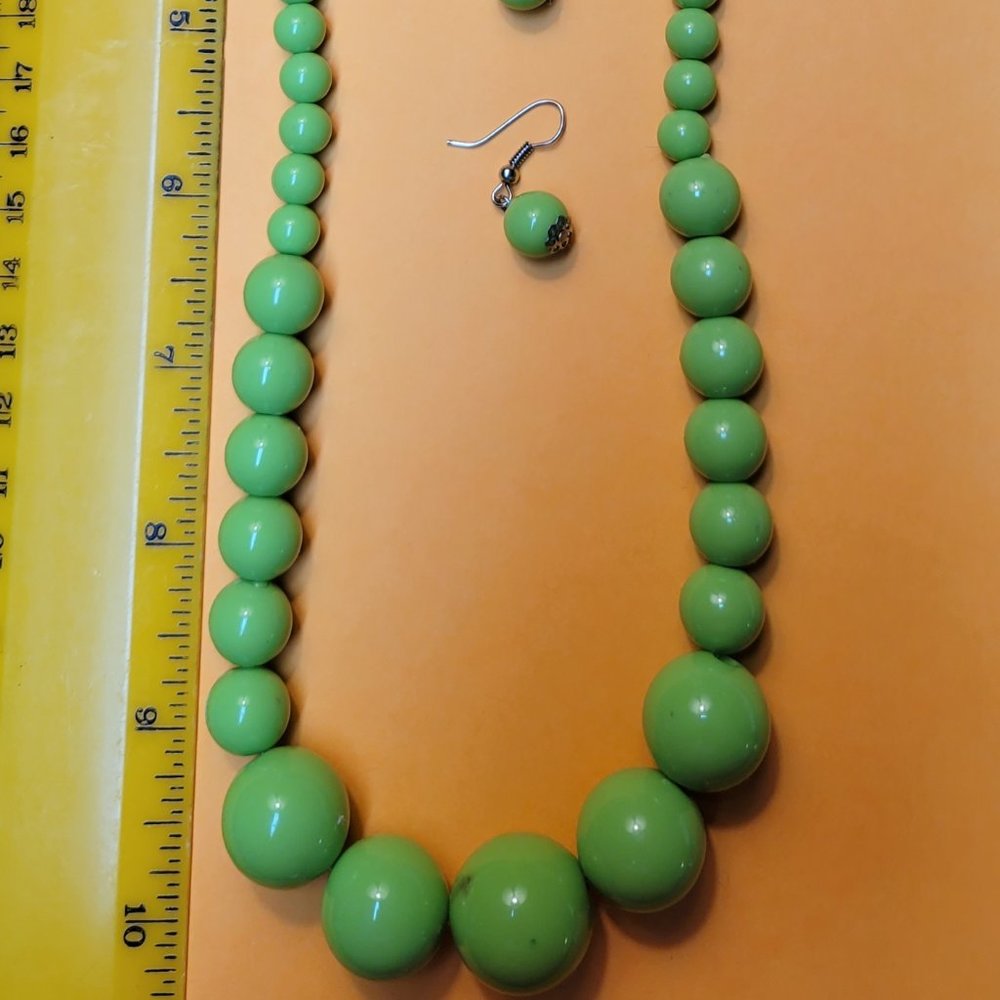 Lime Green beaded necklace